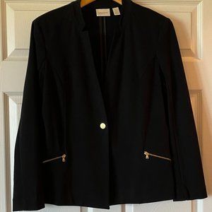 Chico's Black Blazer with Gold Buttons & Zippers, size 2